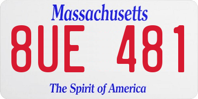MA license plate 8UE481