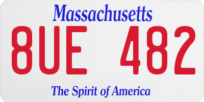 MA license plate 8UE482