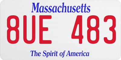 MA license plate 8UE483
