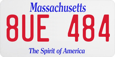 MA license plate 8UE484