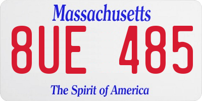MA license plate 8UE485