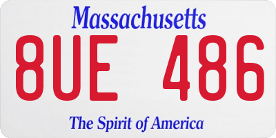 MA license plate 8UE486