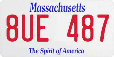 MA license plate 8UE487