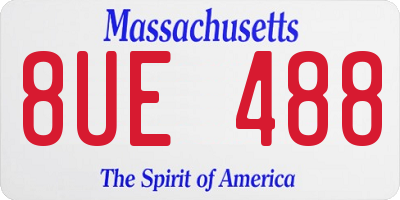 MA license plate 8UE488