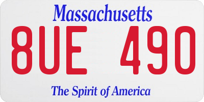 MA license plate 8UE490