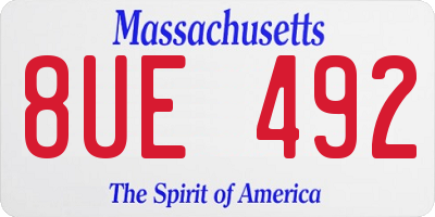 MA license plate 8UE492