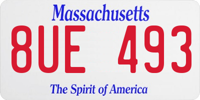 MA license plate 8UE493