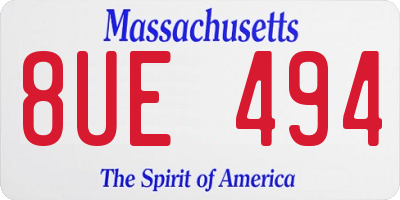 MA license plate 8UE494