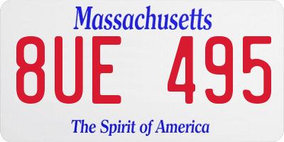 MA license plate 8UE495