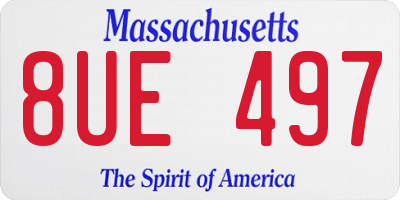 MA license plate 8UE497