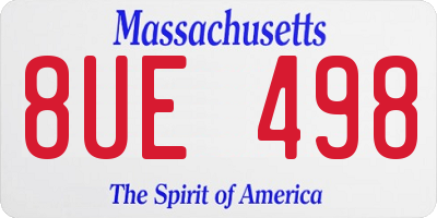 MA license plate 8UE498