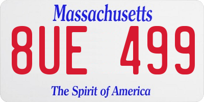 MA license plate 8UE499