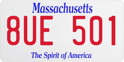 MA license plate 8UE501