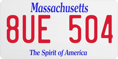 MA license plate 8UE504