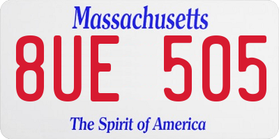 MA license plate 8UE505