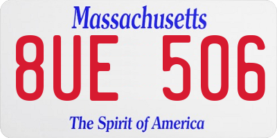 MA license plate 8UE506