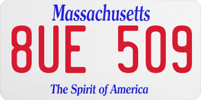 MA license plate 8UE509