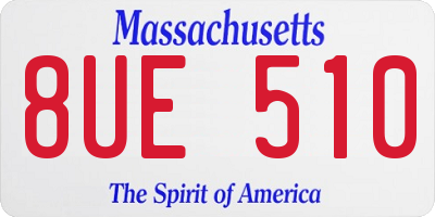 MA license plate 8UE510