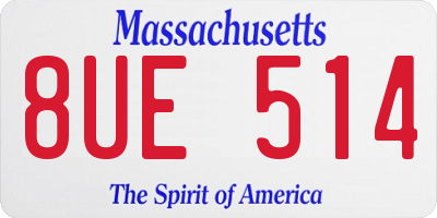 MA license plate 8UE514