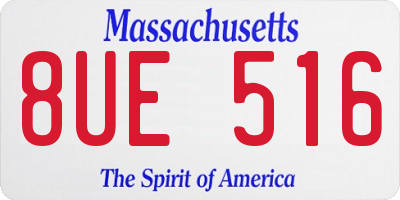 MA license plate 8UE516
