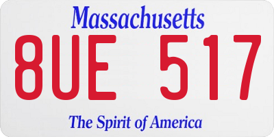 MA license plate 8UE517