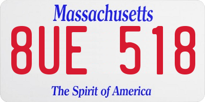 MA license plate 8UE518