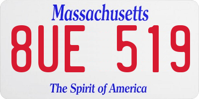 MA license plate 8UE519