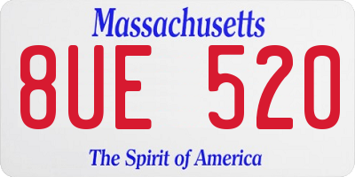 MA license plate 8UE520