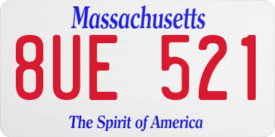 MA license plate 8UE521