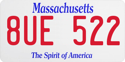 MA license plate 8UE522