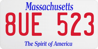 MA license plate 8UE523