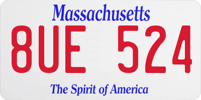 MA license plate 8UE524
