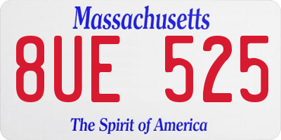 MA license plate 8UE525
