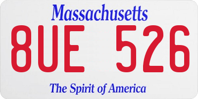MA license plate 8UE526