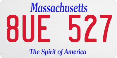 MA license plate 8UE527