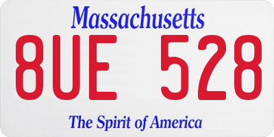 MA license plate 8UE528