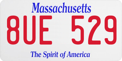MA license plate 8UE529