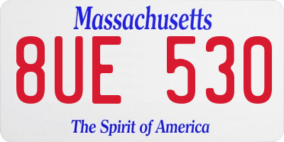 MA license plate 8UE530