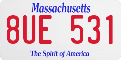 MA license plate 8UE531