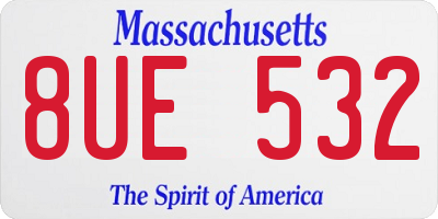 MA license plate 8UE532