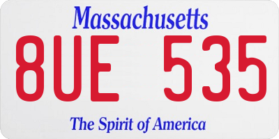 MA license plate 8UE535