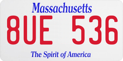 MA license plate 8UE536