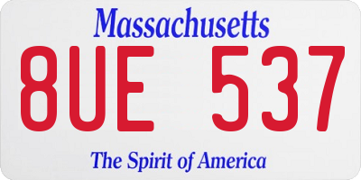 MA license plate 8UE537