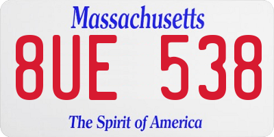 MA license plate 8UE538