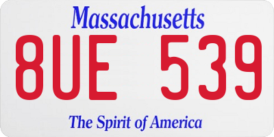 MA license plate 8UE539