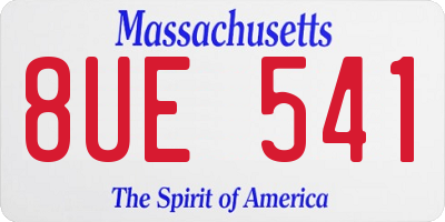 MA license plate 8UE541