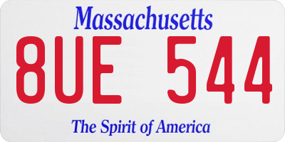 MA license plate 8UE544