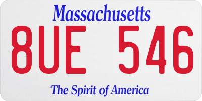 MA license plate 8UE546