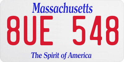 MA license plate 8UE548