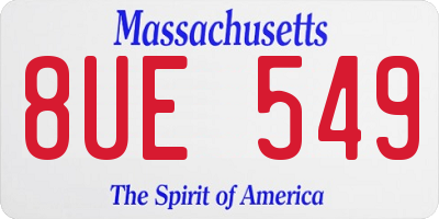 MA license plate 8UE549